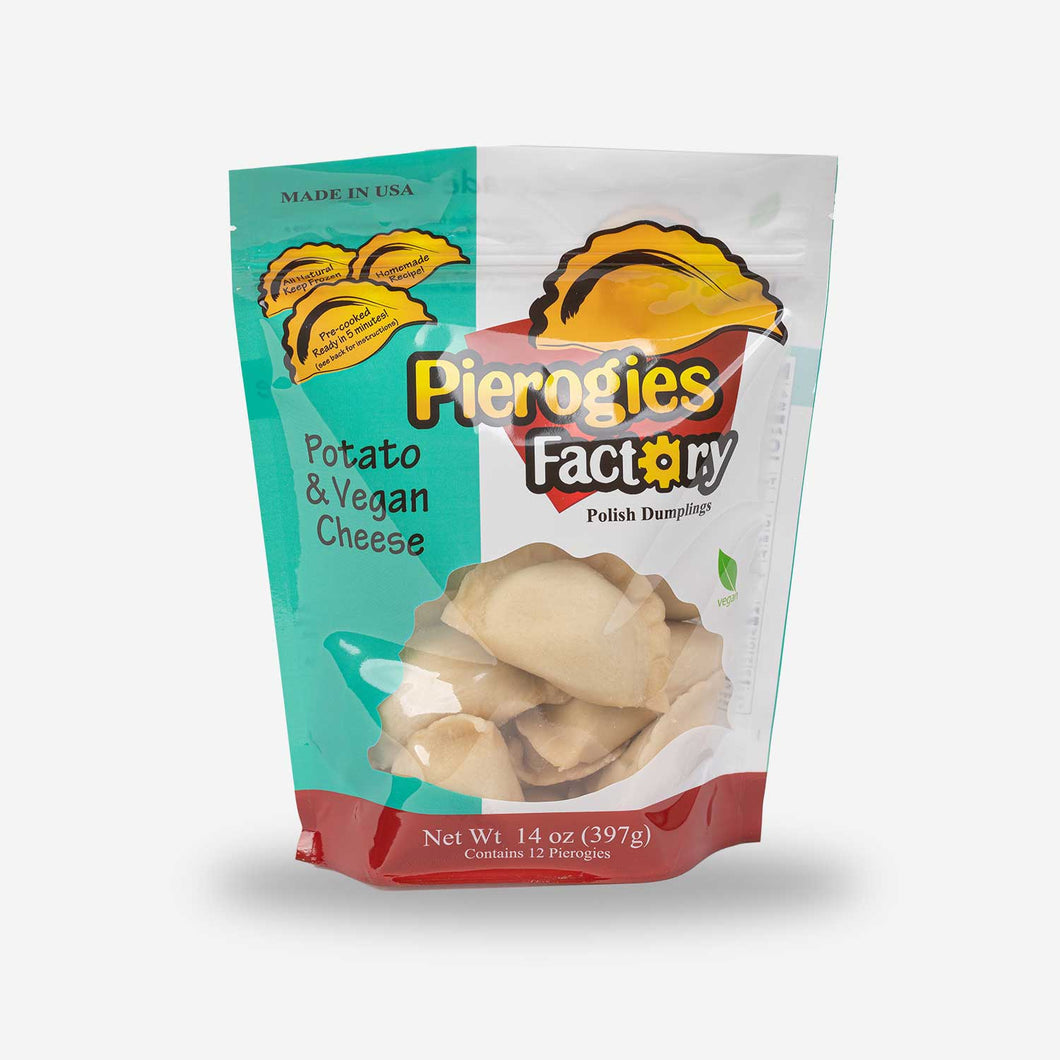 Potato & Vegan Cheese Pierogies - Buy 8  bags Get 2 Free - Vegan